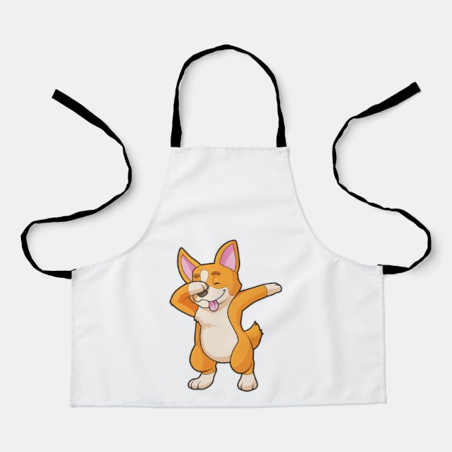 Welsh Corgi at Hip Hop Dance Dab Apron (Front)