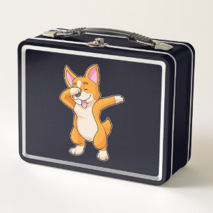 Welsh Corgi at Hip Hop Dance Dab Metal Lunch Box