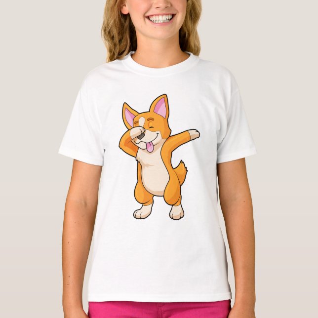 Welsh Corgi at Hip Hop Dance Dab T-Shirt (Front)