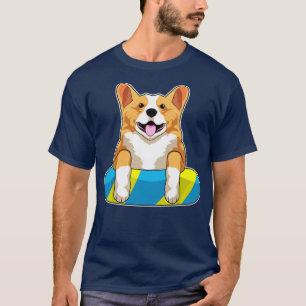 Welsh Corgi at Swimming with Swimming board T-Shirt