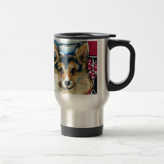 Welsh Corgi Cardigan Travel Mug (Right)