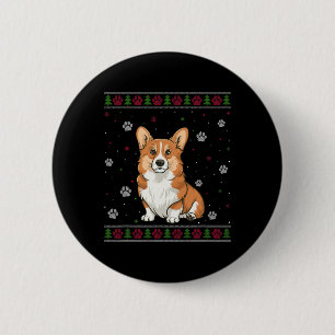 Welsh Corgi Christmas Sweater Xmas Pet Animal Dog 6 Cm Round Badge