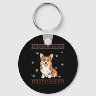 Welsh Corgi Christmas Sweater Xmas Pet Animal Dog Key Ring