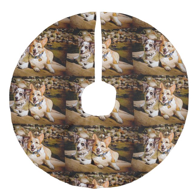 Welsh Corgi Christmas Tree Skirt (Front)