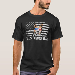 Welsh Corgi Dad American Flag 4th Of July Patrioti T-Shirt
