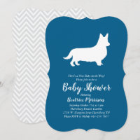 Welsh Corgi Dog Baby Shower Blue Boy