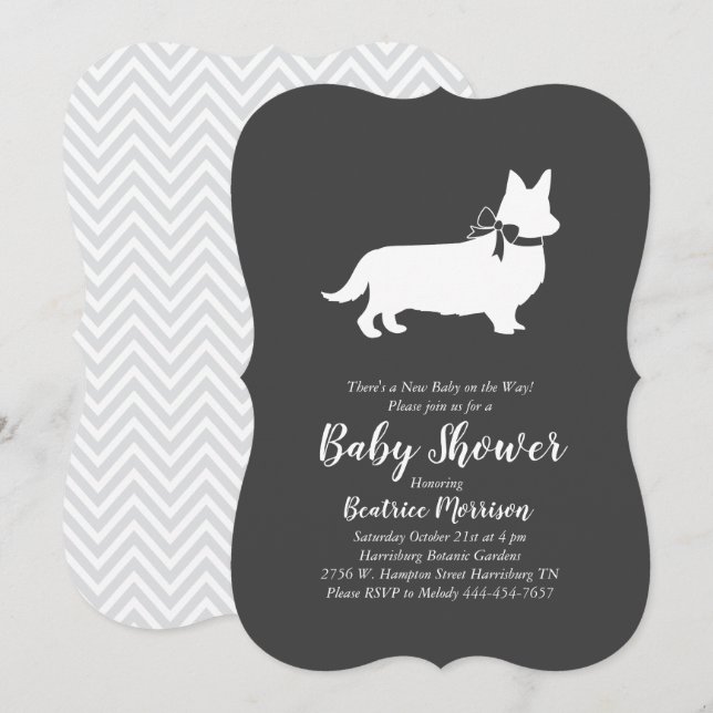 Welsh Corgi Dog Baby Shower Gender Neutral Invitation (Front/Back)