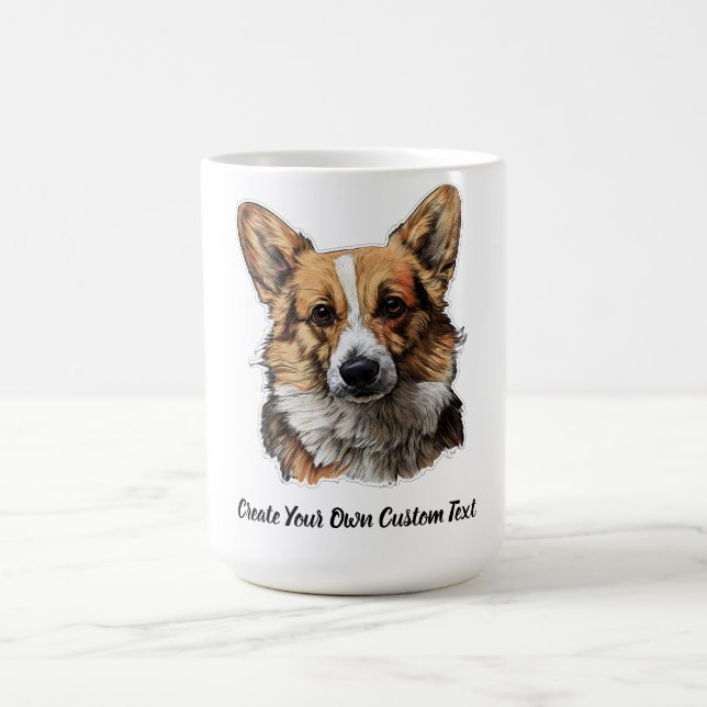 Welsh Corgi Dog Create Your Own Custom Text  Coffee Mug (Center)