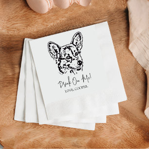 Welsh Corgi Dog Custom Cocktail Napkin