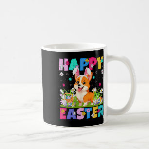 Welsh Corgi Dog Happy Easter Egg Hunt Bunny Ear Ea Coffee Mug