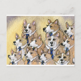 Welsh Corgi dog howl choir Postcard