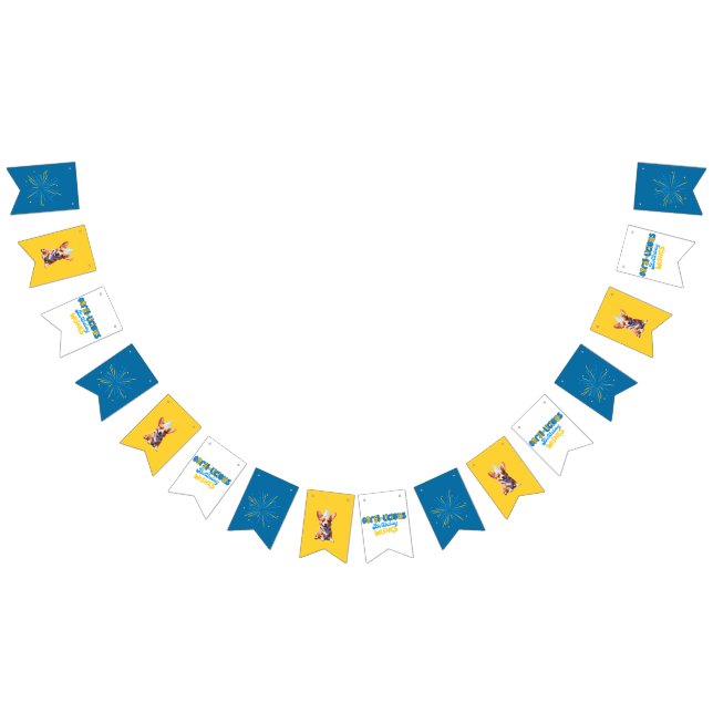 Welsh Corgi Dog In A Birthday Party Hat Bunting (All)