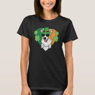 Welsh Corgi Dog Leprechaun Hat Irish Flag St Patri T-Shirt