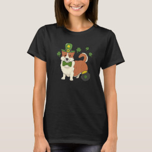 Welsh Corgi Dog Leprechaun Hat Irish Flag St Patri T-Shirt