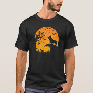 Welsh Corgi Dog Moon Howl In Forest Halloween Cost T-Shirt