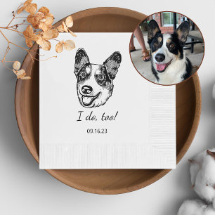 Welsh Corgi Dog Personalised I Do Too  Napkin