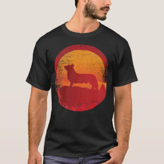 Welsh Corgi Dog Retro Sunset1614 T-Shirt
