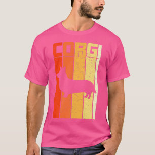 Welsh Corgi Dog Retro Vintage Style Stripes1616 T-Shirt