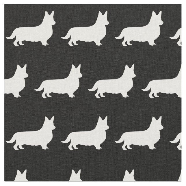 Welsh Corgi Dog Silhouette Pet Pembroke Fabric (Close Up)