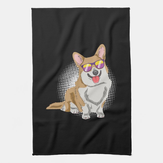 Welsh Corgi Dog Tea Towel (Vertical)