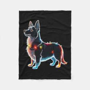 Welsh Corgi Dog Tree Christmas Sweater Xmas Dogs L Fleece Blanket