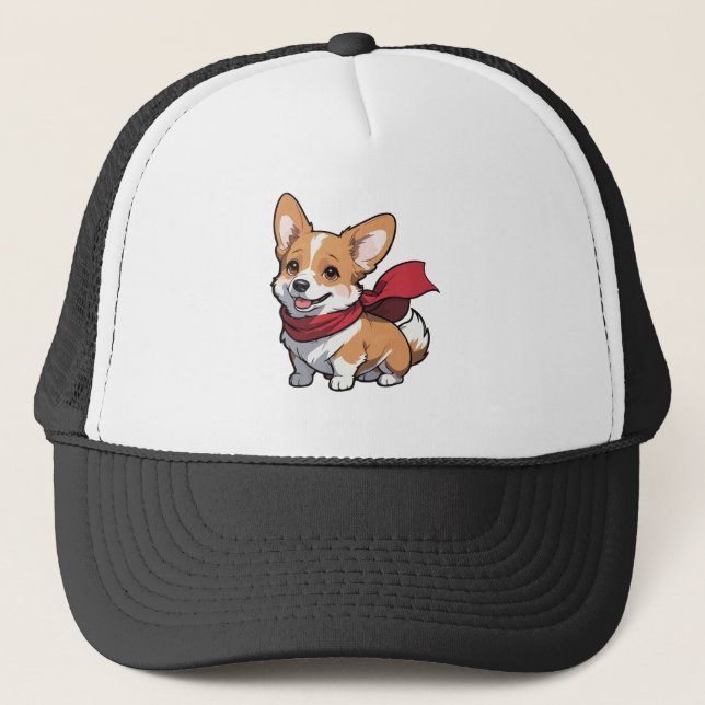 Welsh Corgi dog Trucker Hat (Front)