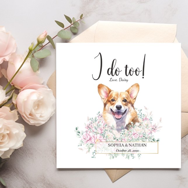 Welsh Corgi Dog Wedding Cocktail Napkins (Creator Uploaded)