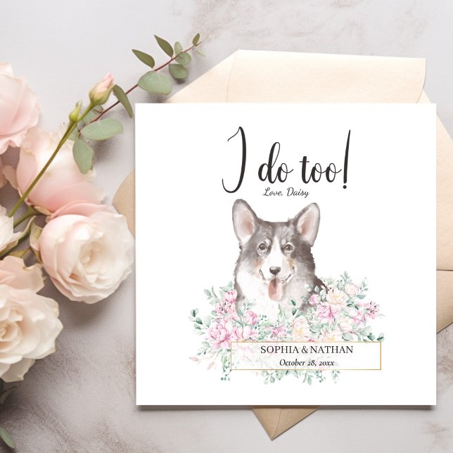 Welsh Corgi Dog Wedding Cocktail Napkins (Creator Uploaded)