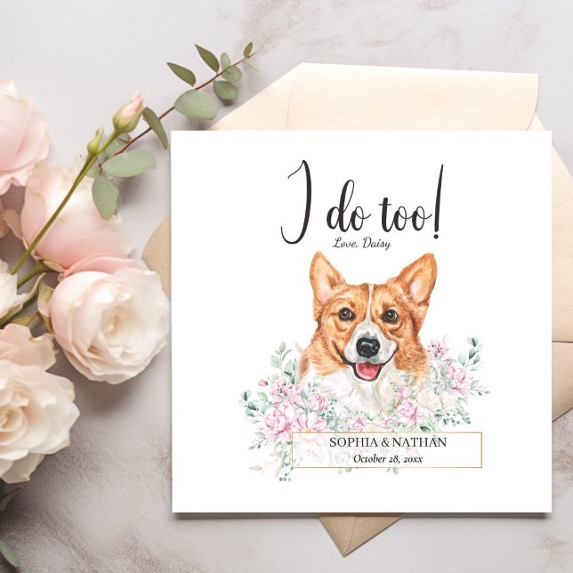 Welsh Corgi Dog Wedding Cocktail Napkins (Creator Uploaded)