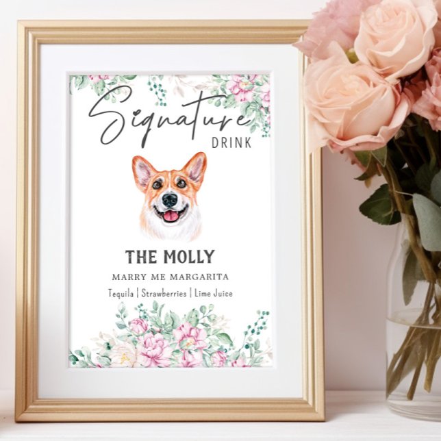 Welsh Corgi Dog Wedding Signature Drink Sign (Creator Uploaded)