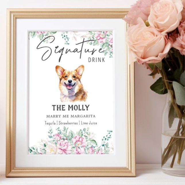 Welsh Corgi Dog Wedding Signature Drink Sign (Creator Uploaded)