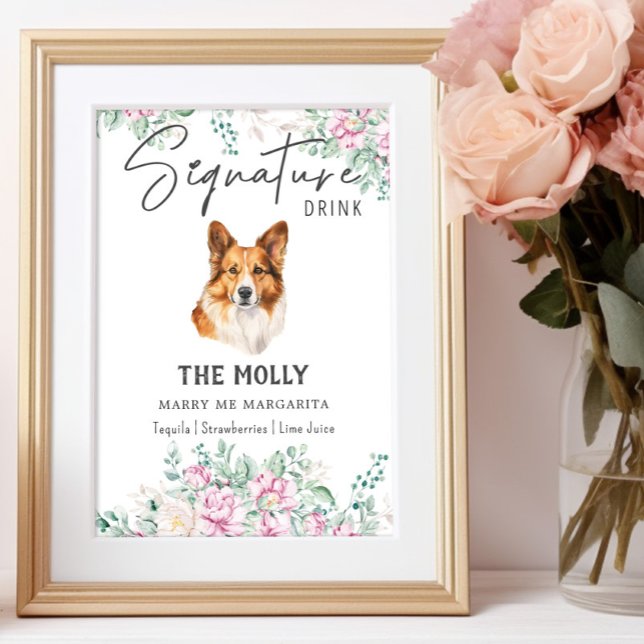 Welsh Corgi Dog Wedding Signature Drink Sign (Creator Uploaded)