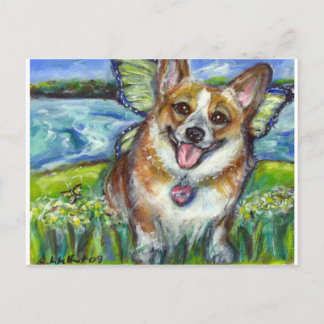 Welsh Corgi Fairy Dog Postcard