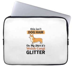 Welsh Corgi Glitter Funny Dog Lover T-Shirt Design Laptop Sleeve