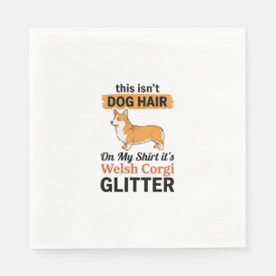 Welsh Corgi Glitter Funny Dog Lover T-Shirt Design Napkin