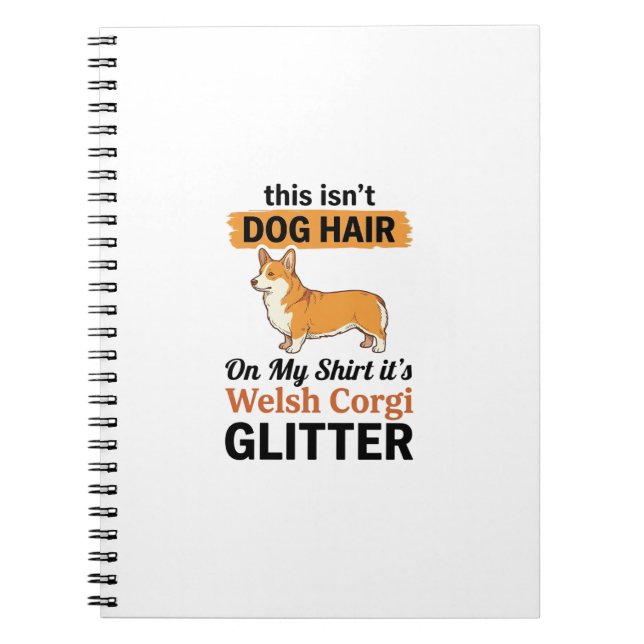 Welsh Corgi Glitter Funny Dog Lover T-Shirt Design Notebook (Front)