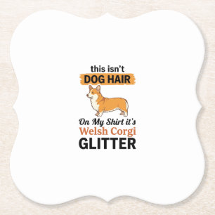 Welsh Corgi Glitter Funny Dog Lover T-Shirt Design Paper Coaster