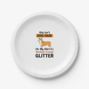 Welsh Corgi Glitter Funny Dog Lover T-Shirt Design Paper Plate