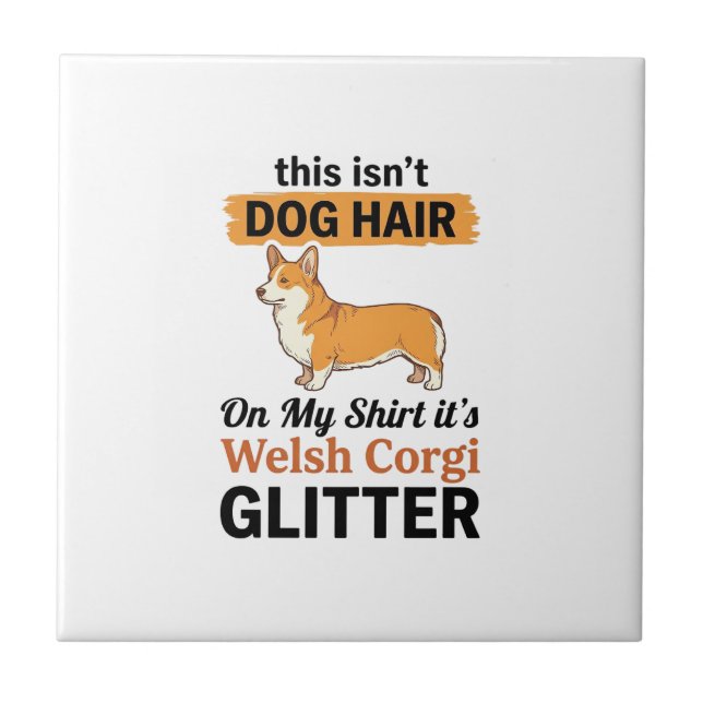 Welsh Corgi Glitter Funny Dog Lover T-Shirt Design Tile (Front)