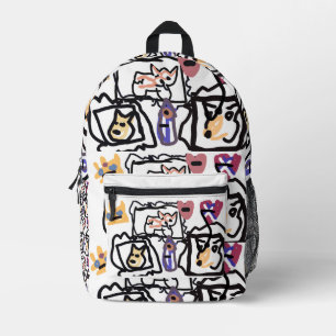 Welsh Corgi hearts  Printed Backpack