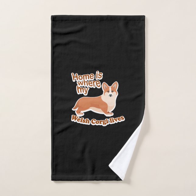 Welsh Corgi Home Hand Towel (Hand Towel)