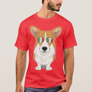 Welsh Corgi Italy Sunglasses I Italian Flag T-Shirt