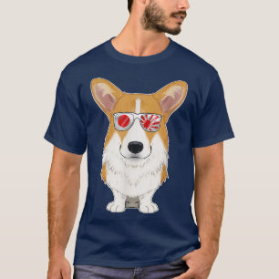 Welsh Corgi Japan Sunglasses I Japanese Flag 1675 T-Shirt