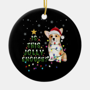 Welsh Corgi Jolly Ceramic Tree Decoration