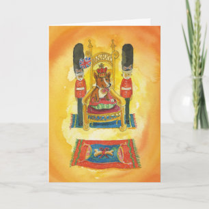 Welsh Corgi King - Happy Birthday Card