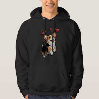 Welsh Corgi Love Heart for Valentines Day Welsh Co Hoodie