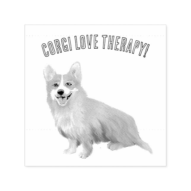 Welsh corgi love therapy self-inking stamp (Design)