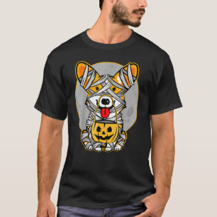 Welsh Corgi Mummy Cute Halloween Costume Dog T-Shirt
