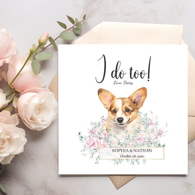 Welsh Corgi Puppy Dog Wedding Cocktail Napkins (Creator Uploaded)