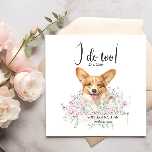 Welsh Corgi Puppy Dog Wedding Cocktail Napkins (Creator Uploaded)